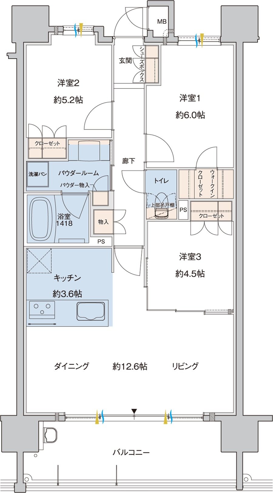 MJR折尾ステーションフロント 間取り B TYPE