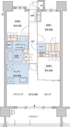 MJR折尾ステーションフロント 間取り B TYPE