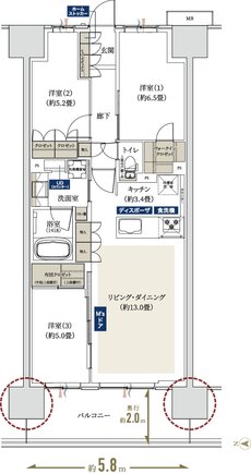 プレティナレジデンス吉川 間取り C TYPE