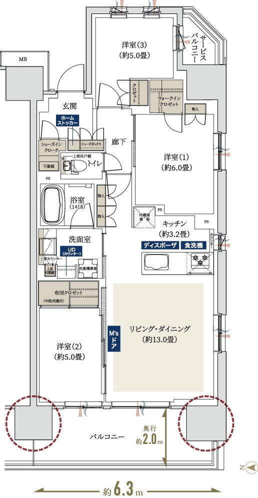 プレティナレジデンス吉川 間取り G TYPE