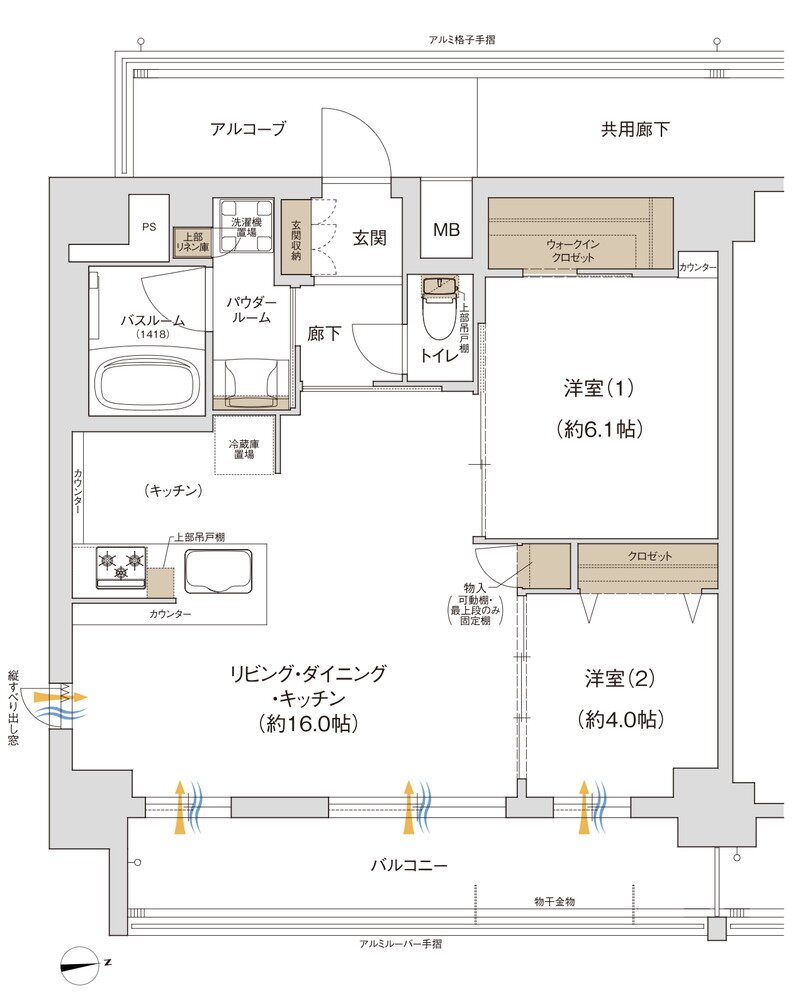 プレサンス ロジェ 代官町シティフォート 間取り Dタイプ