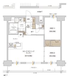 プレサンス ロジェ 代官町シティフォート 間取り Hタイプ