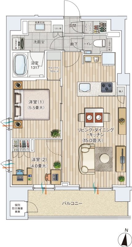 ルジェンテ文京護国寺 間取り Eタイプ