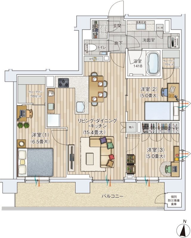 ルジェンテ文京護国寺 間取り Fタイプ