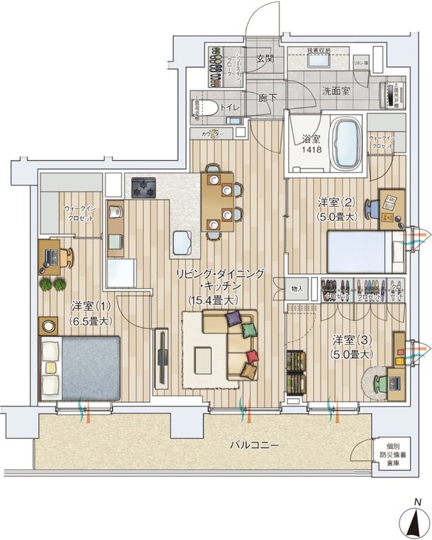 ルジェンテ文京護国寺 間取り Fタイプ