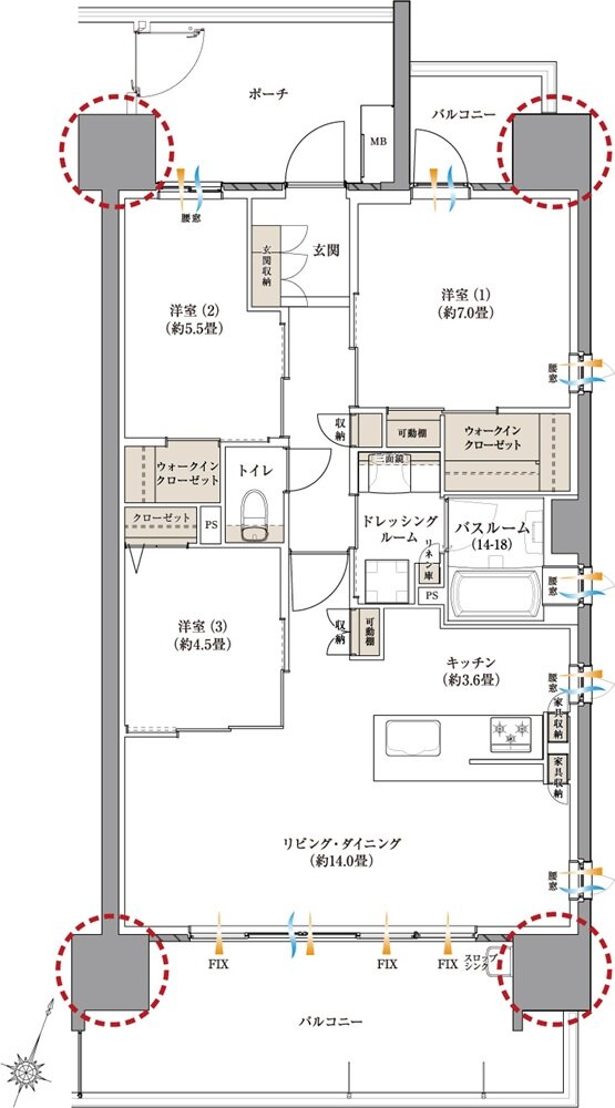 サーパス藤枝サウスフォート 間取り Dタイプ