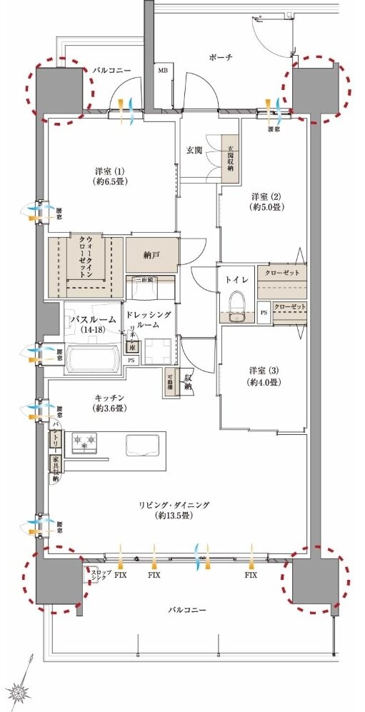 サーパス藤枝サウスフォート 間取り Aタイプ