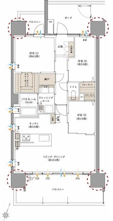 サーパス藤枝サウスフォート 間取り Aタイプ
