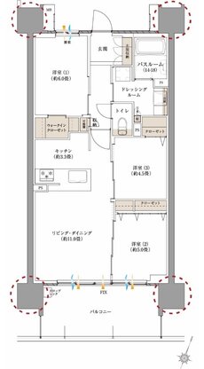 サーパス藤枝サウスフォート 間取り Bタイプ
