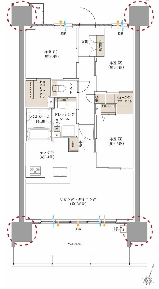 サーパス藤枝サウスフォート 間取り Cタイプ