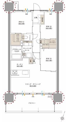 サーパス藤枝サウスフォート 間取り Cタイプ