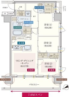 エクセレントシティ市川ザ・プレイス 間取り A type