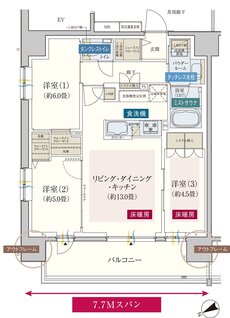 エクセレントシティ市川ザ・プレイス 間取り C1 type