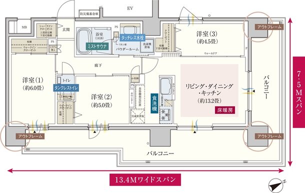 エクセレントシティ市川ザ・プレイス 間取り D1 type