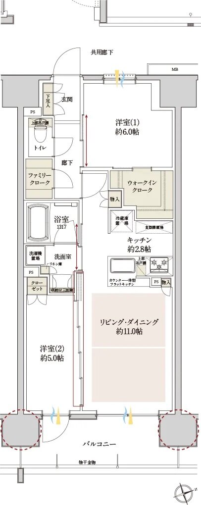 サンクレイドル熊谷中央公園 間取り B type