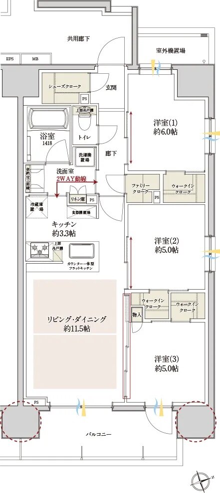 サンクレイドル熊谷中央公園 間取り F type