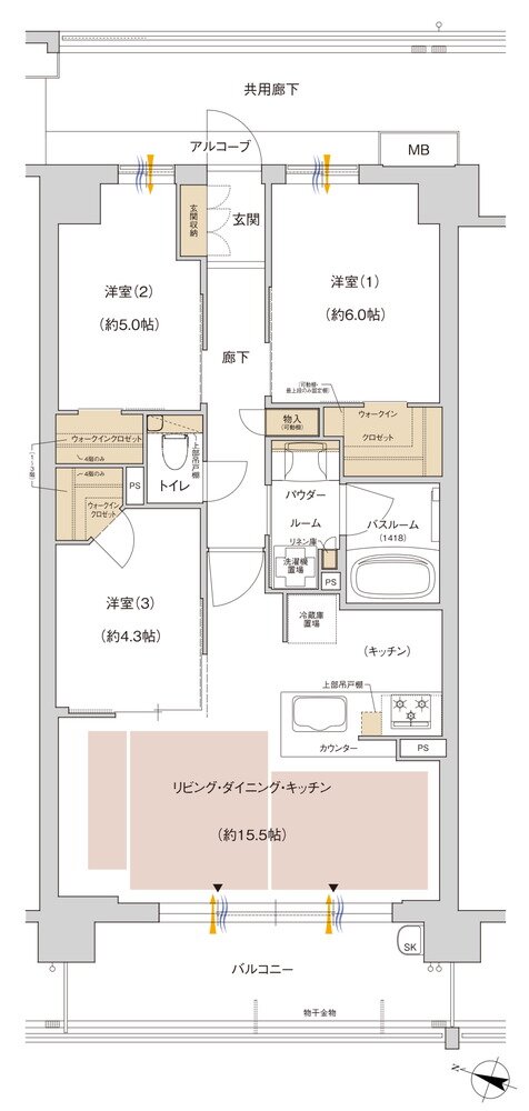 プレサンス ロジェ 中浦和 間取り Bタイプ