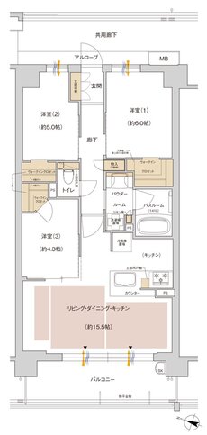 プレサンス ロジェ 中浦和 間取り Bタイプ