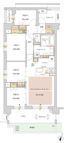 プレサンス ロジェ 中浦和 間取り Egタイプ