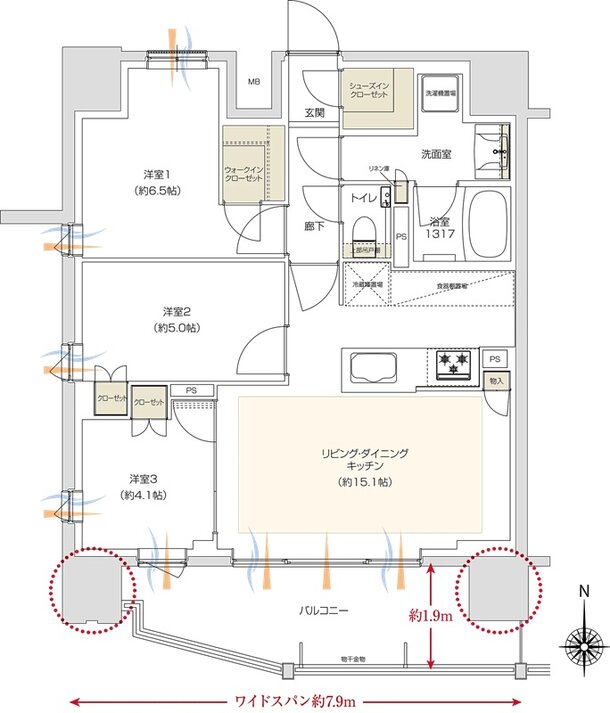 プレシス本厚木 間取り Aタイプ