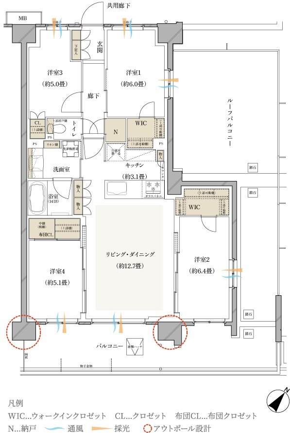 ウィズスイート鶴瀬 ザ・レジデンス 間取り R1r type