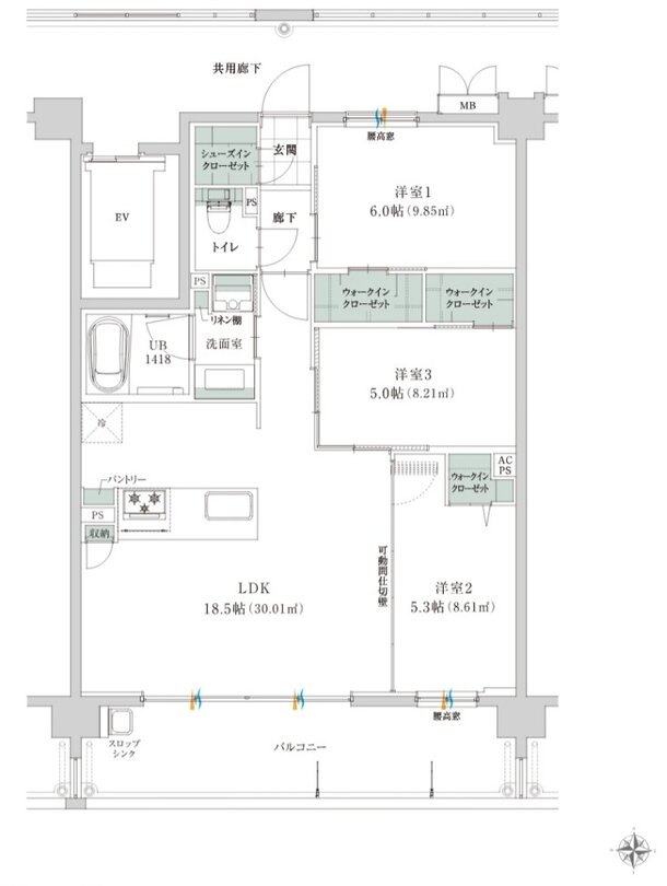 グリーンヒル明野西IIレジデンス 間取り B type