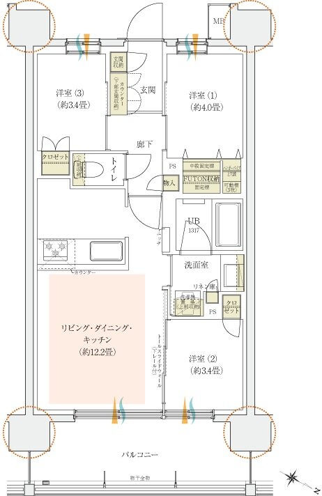 イニシア金町レジデンス 間取り B type