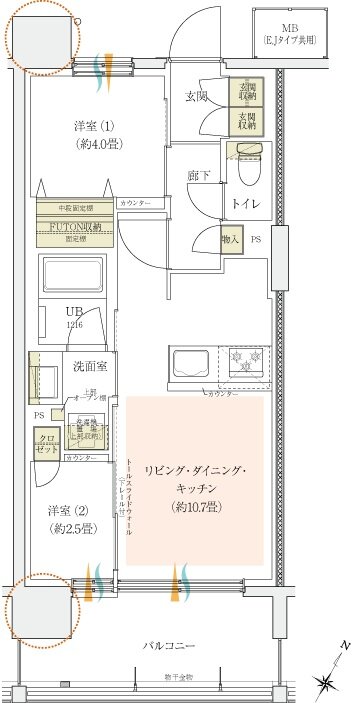 イニシア金町レジデンス 間取り F type