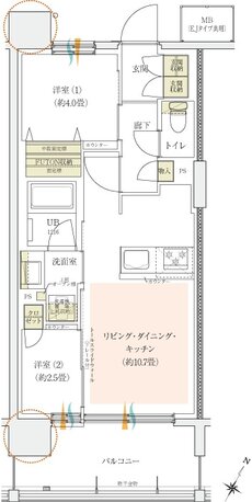 イニシア金町レジデンス 間取り F type