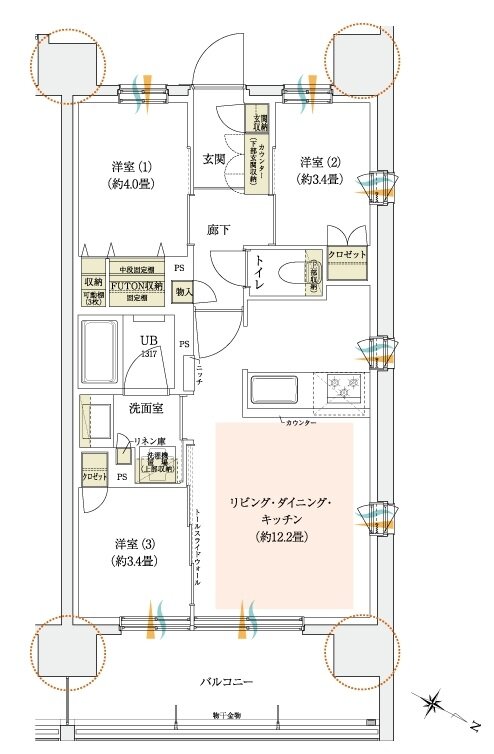 イニシア金町レジデンス 間取り A type［第1期1次］