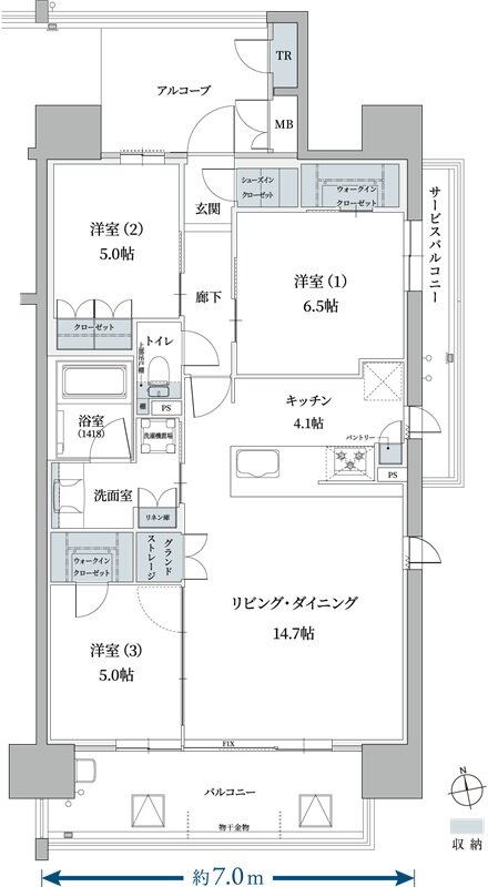 プレイズ豊田若宮 Tプレミアム 間取り D type