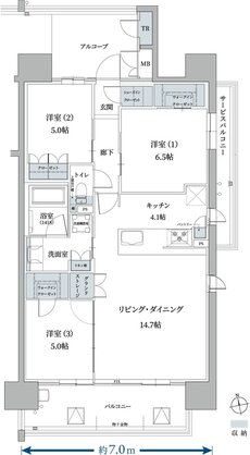 プレイズ豊田若宮 Tプレミアム 間取り D type
