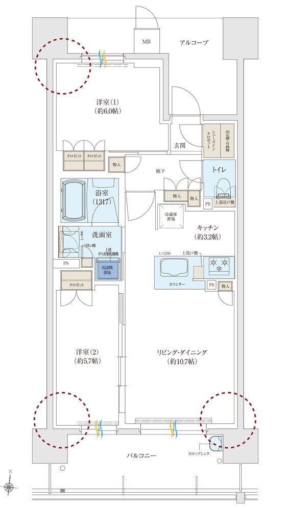 （仮称）明石「西新町」駅前邸宅プロジェクト 間取り B type