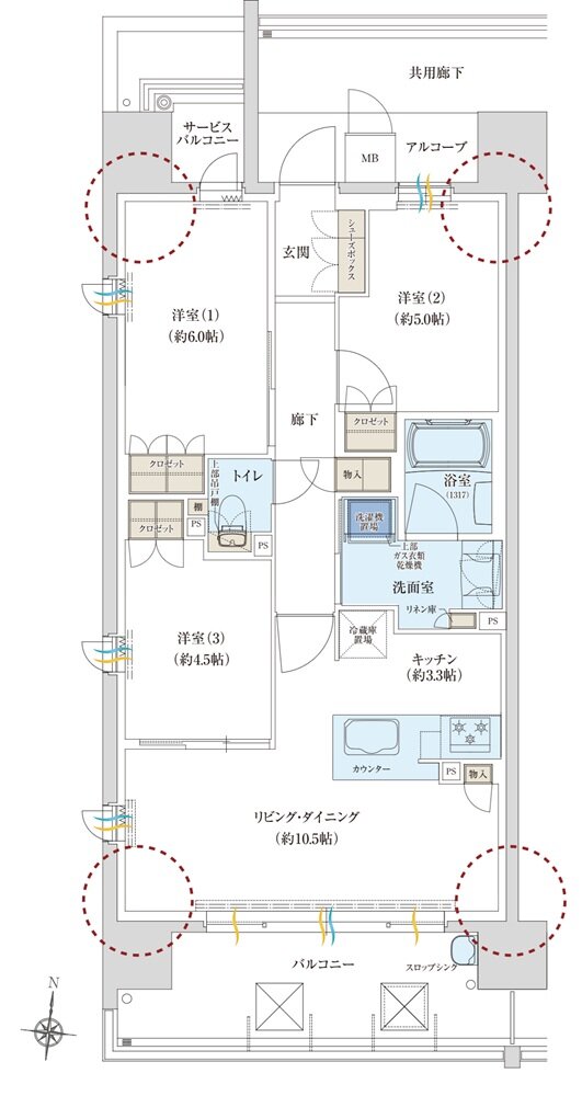 （仮称）明石「西新町」駅前邸宅プロジェクト 間取り D type