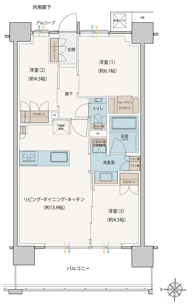 シエリア深川木場 間取り C1 TYPE