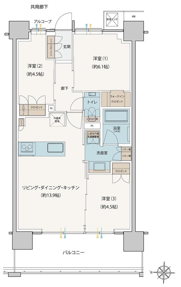 シエリア深川木場 間取り C1 TYPE