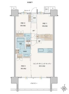 シエリア深川木場 間取り J TYPE