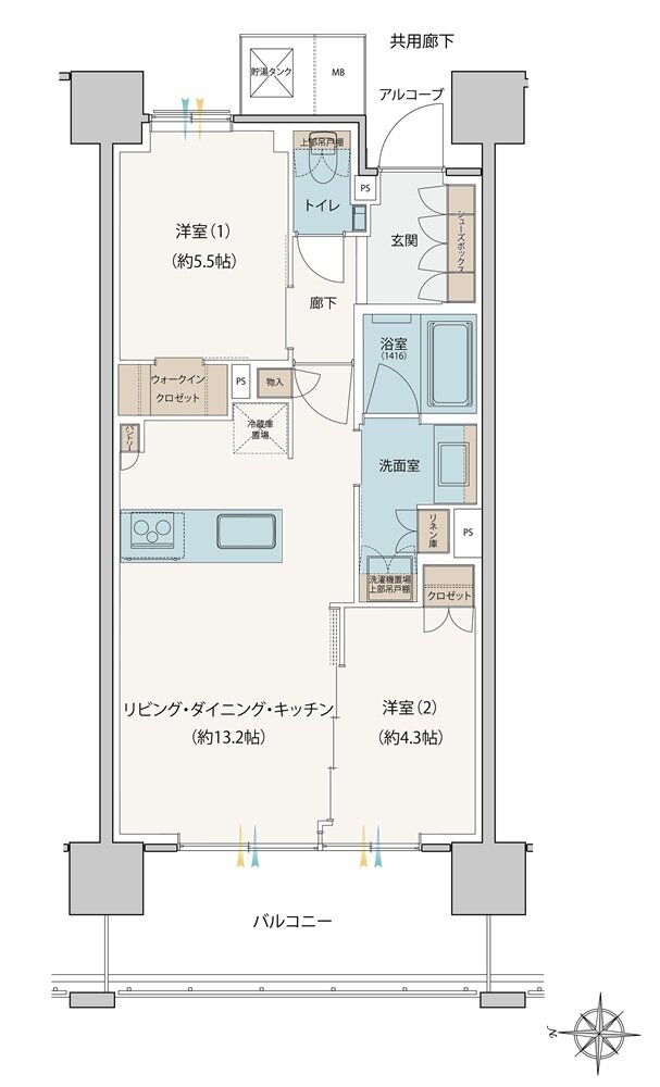 シエリア深川木場 間取り E TYPE