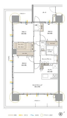 ザ サンズ新宮中央 間取り Aタイプ