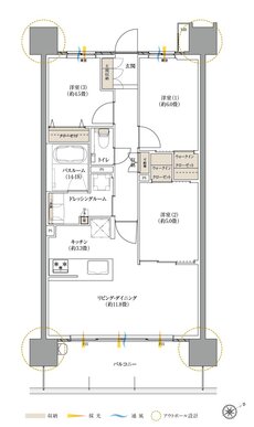 ザ サンズ新宮中央 間取り Dタイプ