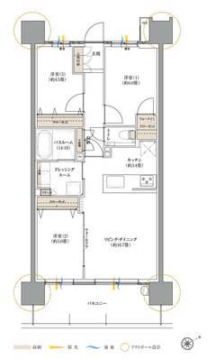 ザ サンズ新宮中央 間取り Eタイプ