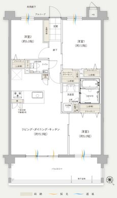 ワイズエステムコート那覇古島 間取り Eタイプ