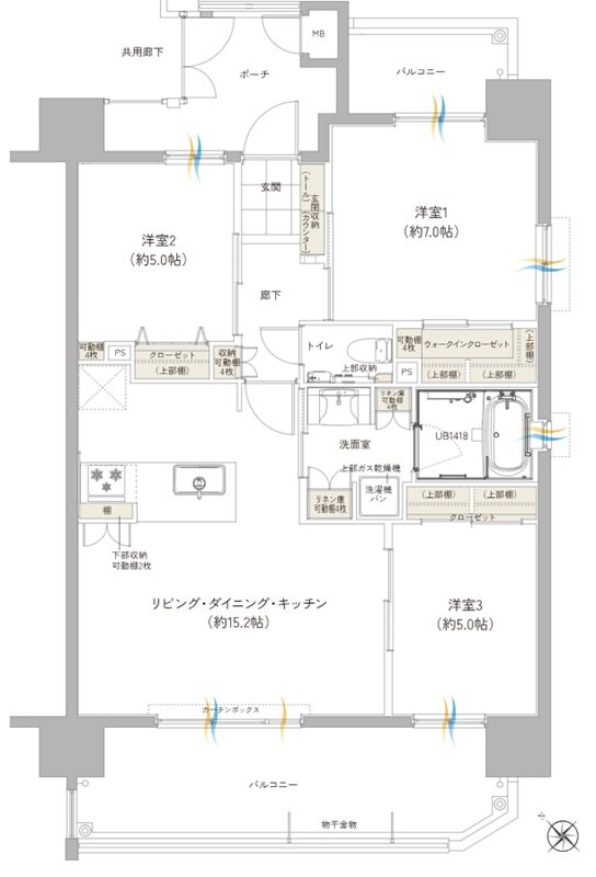 ワイズエステムコート那覇泊 BASE 間取り Bタイプ