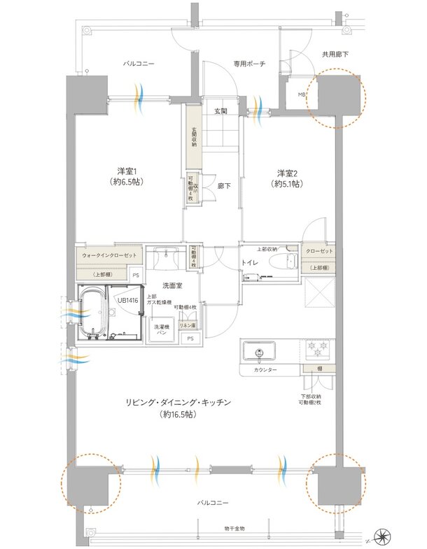ワイズエステムコート旭橋駅 ザ・ウェスト 間取り Aタイプ