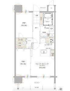 ワイズエステムコート旭橋駅 ザ・ウェスト 間取り Cタイプ