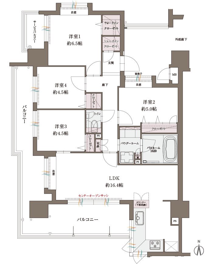 アクタス久留米グランミライ 間取り A type