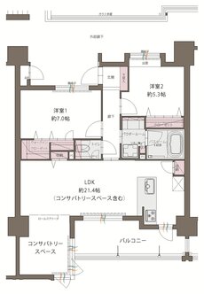アクタス久留米グランミライ 間取り E type（メニュー2）
