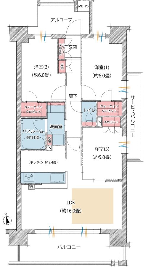 ワコーレシティ西鈴蘭台駅前 間取り G2 type
