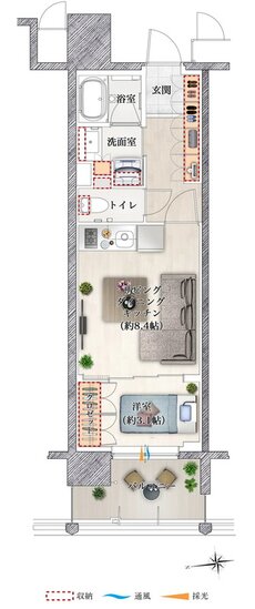 ソルティア上町台高津公園 間取り Bタイプ