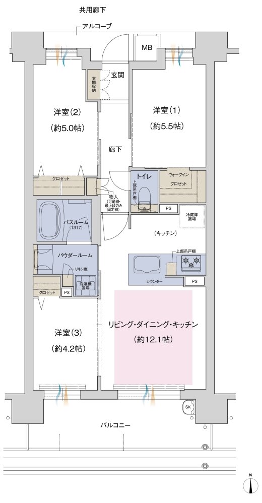 プレサンス ロジェ 平野ザ・ガーデン 間取り Cタイプ